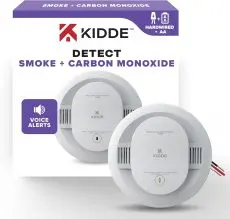 Kidde Hardwired with AA Battery Backup, Combination Smoke/Carbon Monoxide Alarm with Voice Warning, 1 Pack