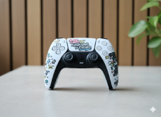 Custom DualSense Wireless Controller Compatible with PS5 - White Lebron James Limited Edition