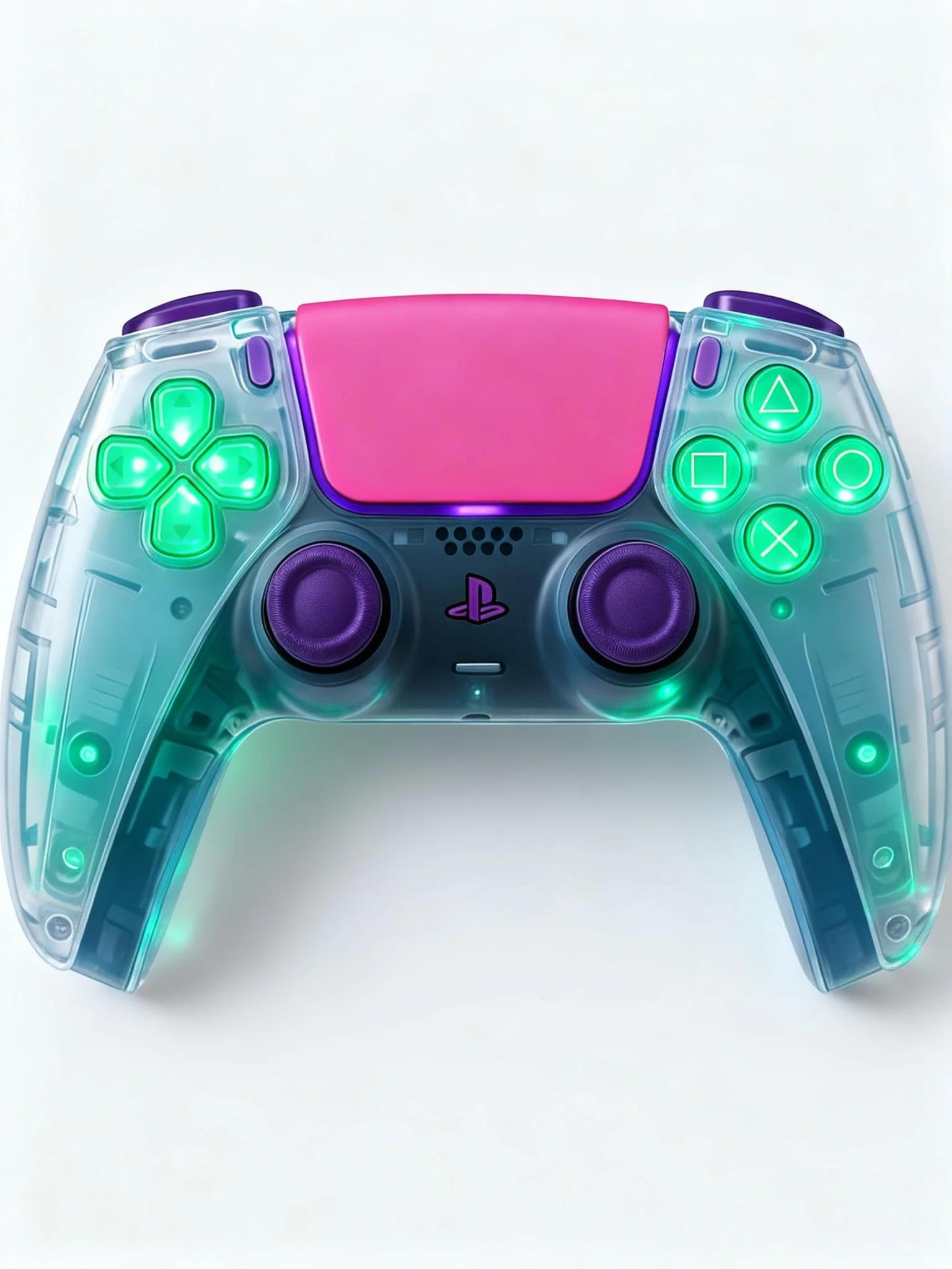 Pink Badazzled Controller PlayStation DualSense Wireless Controller โ Crystal Blue Pink with ...