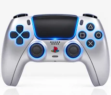 PlayStation DualSense Wireless Controller – Silver with LED Light Buttons