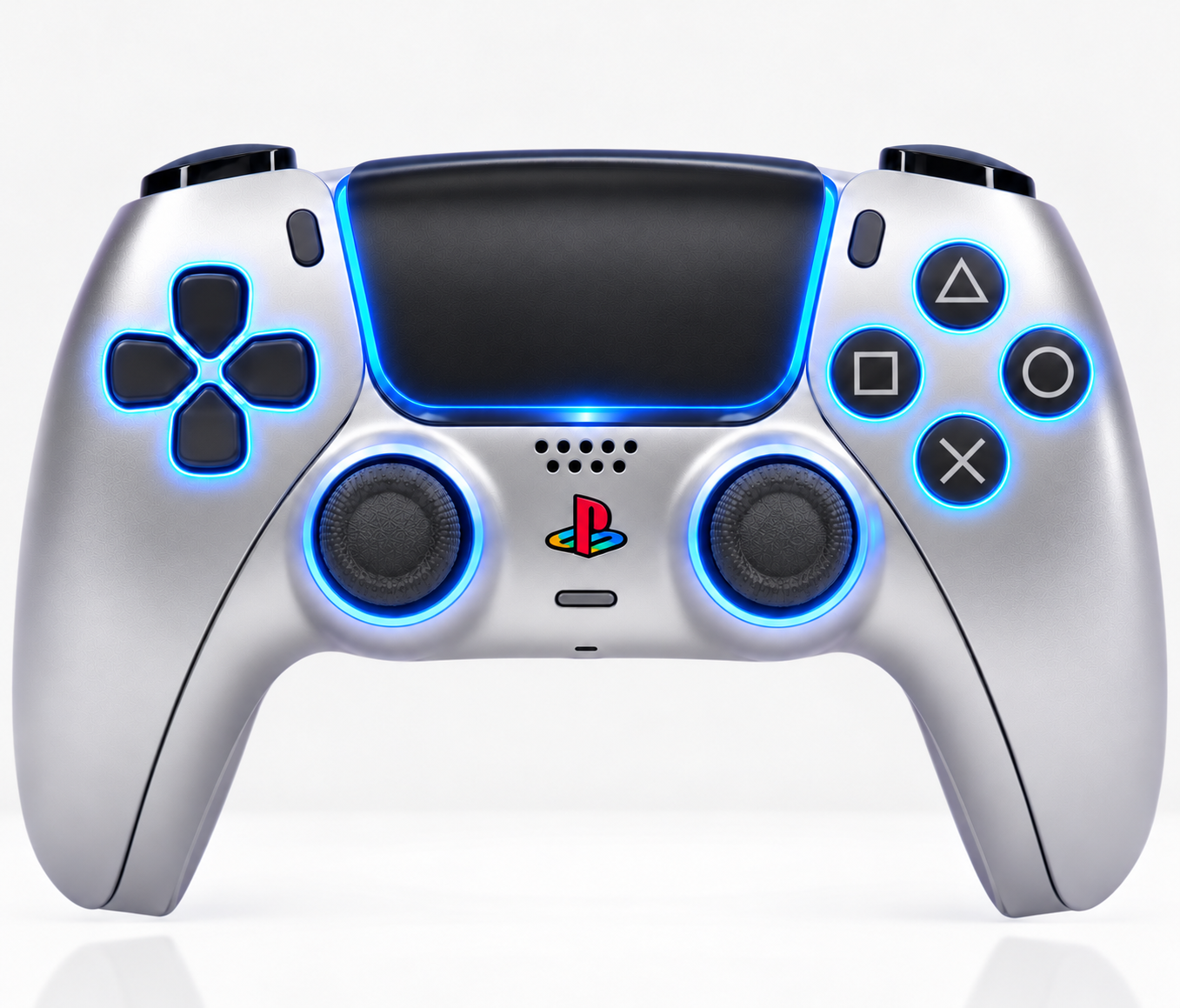 PlayStation DualSense Wireless Controller – Silver with LED Light Buttons