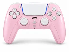 Custom DualSense Wireless Controller – Pink with White (Custom Laser Engraving Label)