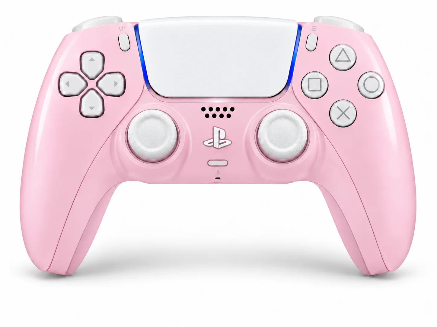 Custom DualSense Wireless Controller – Pink with White (Custom Laser Engraving Label)