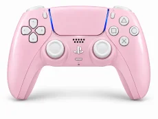 Custom DualSense Wireless Controller – Pink White (Custom Laser Engraving Label)